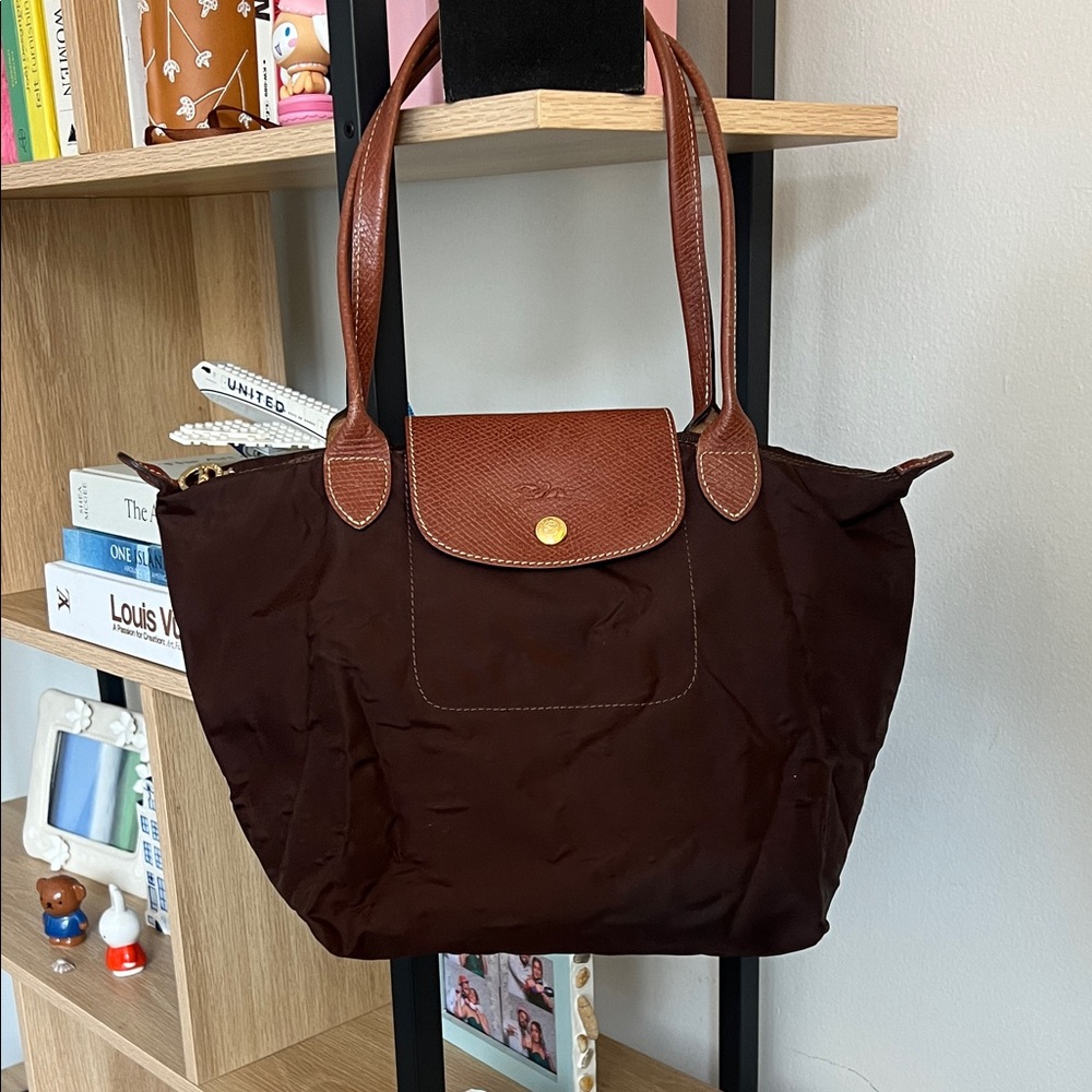 Longchamp Medium Dark Brown Tote Bag